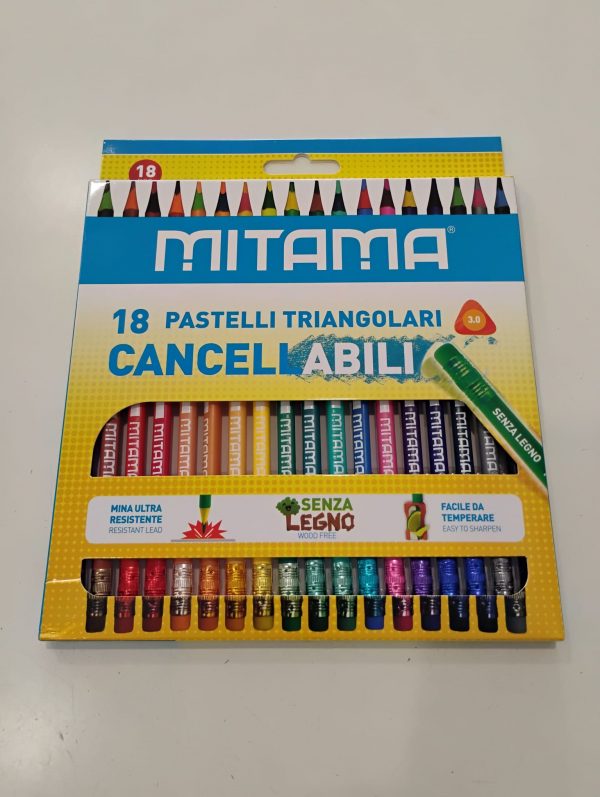 18 PASTELLI TRIANGOLARI CANCELLABILI